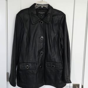 Centigrade genuine leather coat size x large like new black